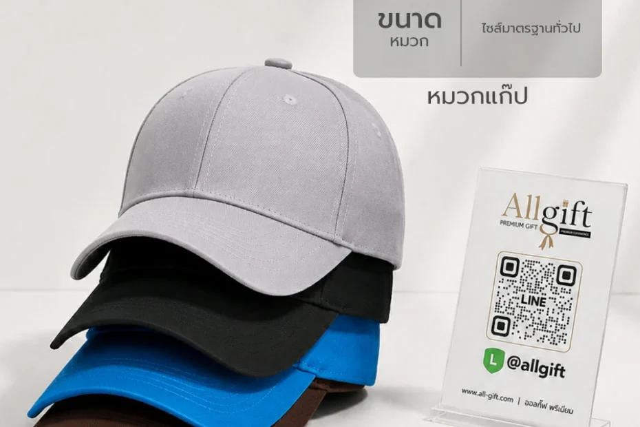หมวกแก๊ป รับผลิตพร้อมปักโลโก้ หมวกพรีเมี่ยม ของแจกบริษัท ราคาส่ง